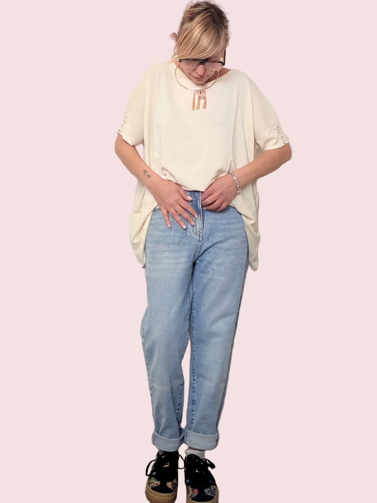 Jeans con Borchie e Zirconi