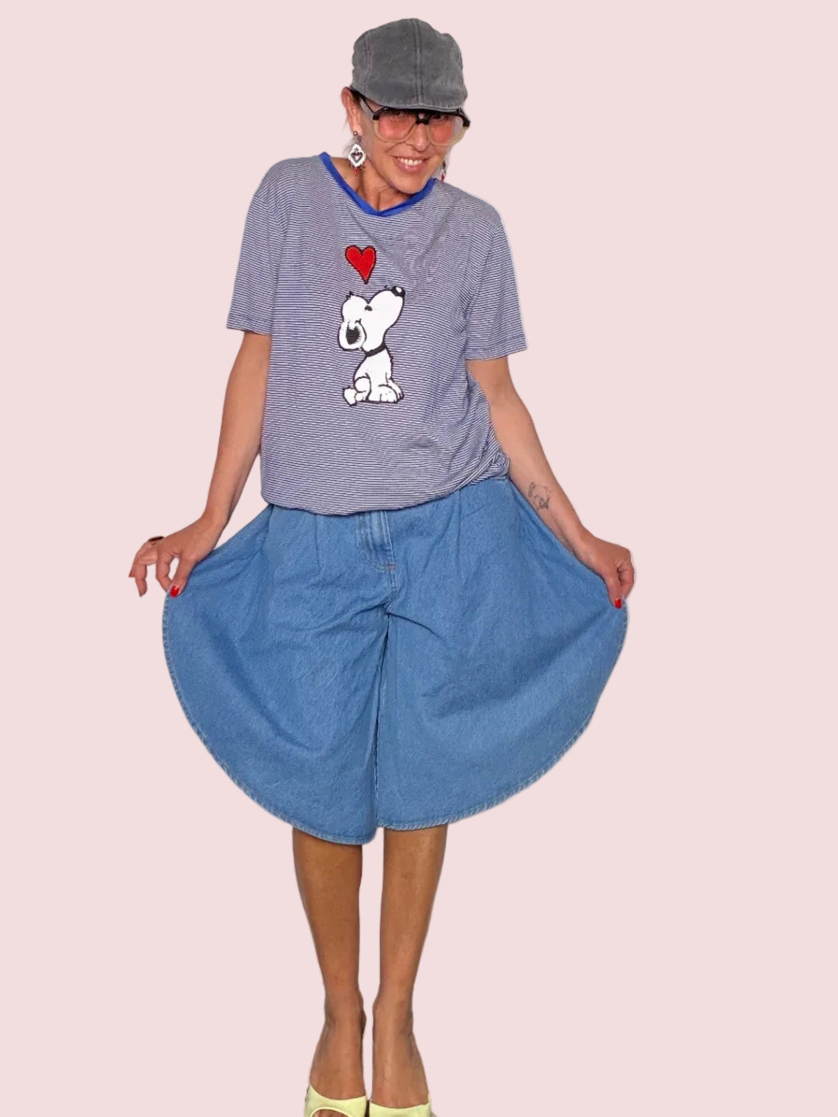 Bermuda Denim gamba tulipano