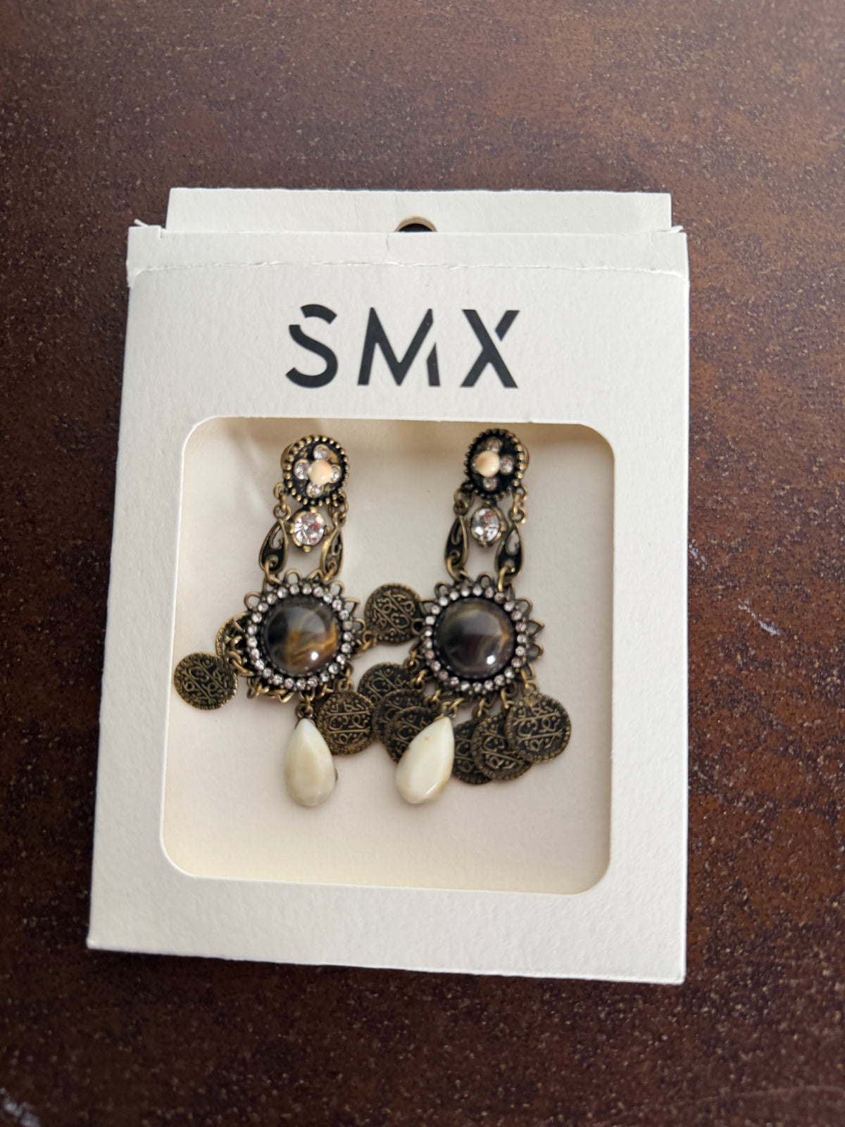 Orecchini Pendenti Cabochon & Monete
