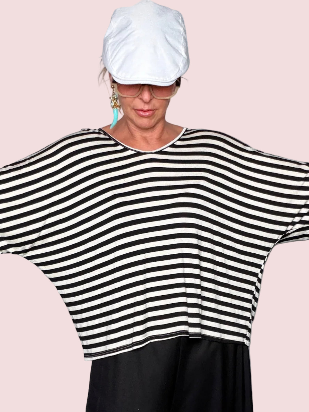 Maglia Oversize a Righe con Fiocco sulla Schiena