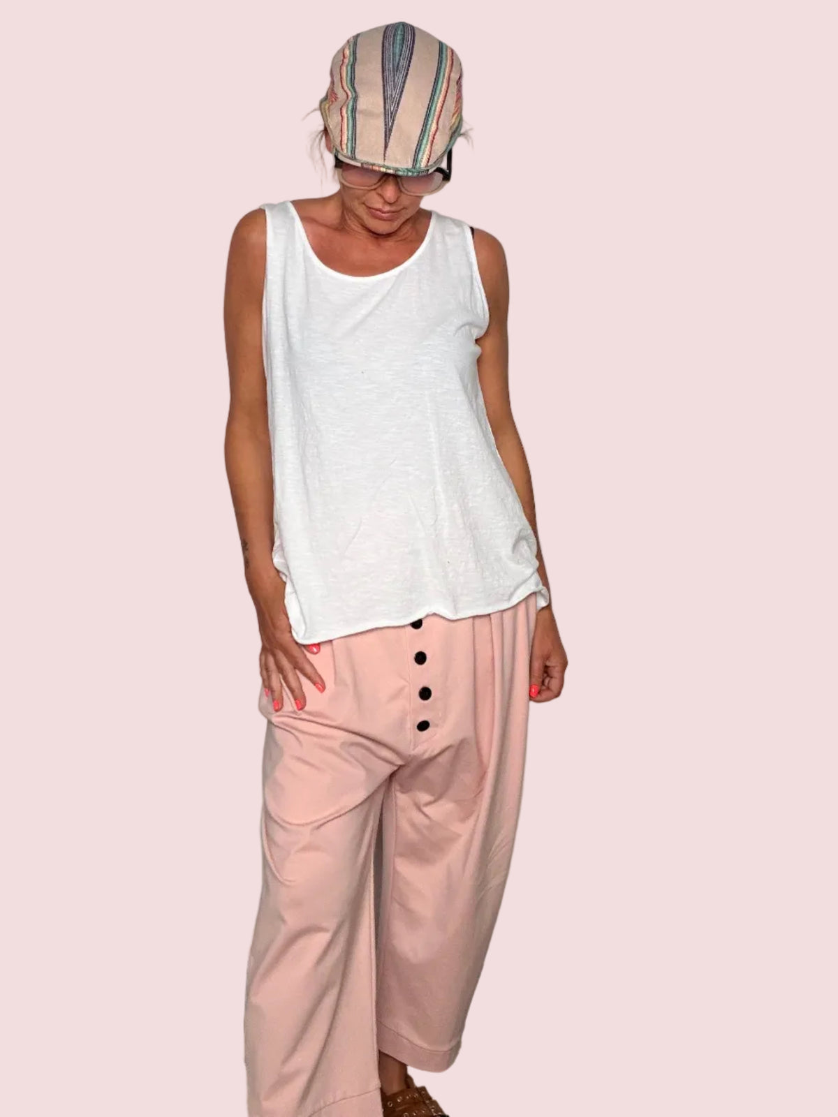 Pantalone Balloon Bottoni Decorativi