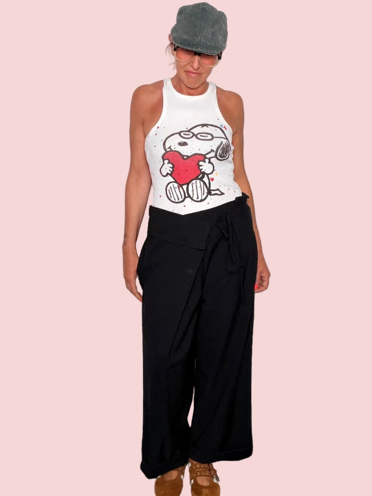 Pantalone Wide Leg Pareo con Fiocco