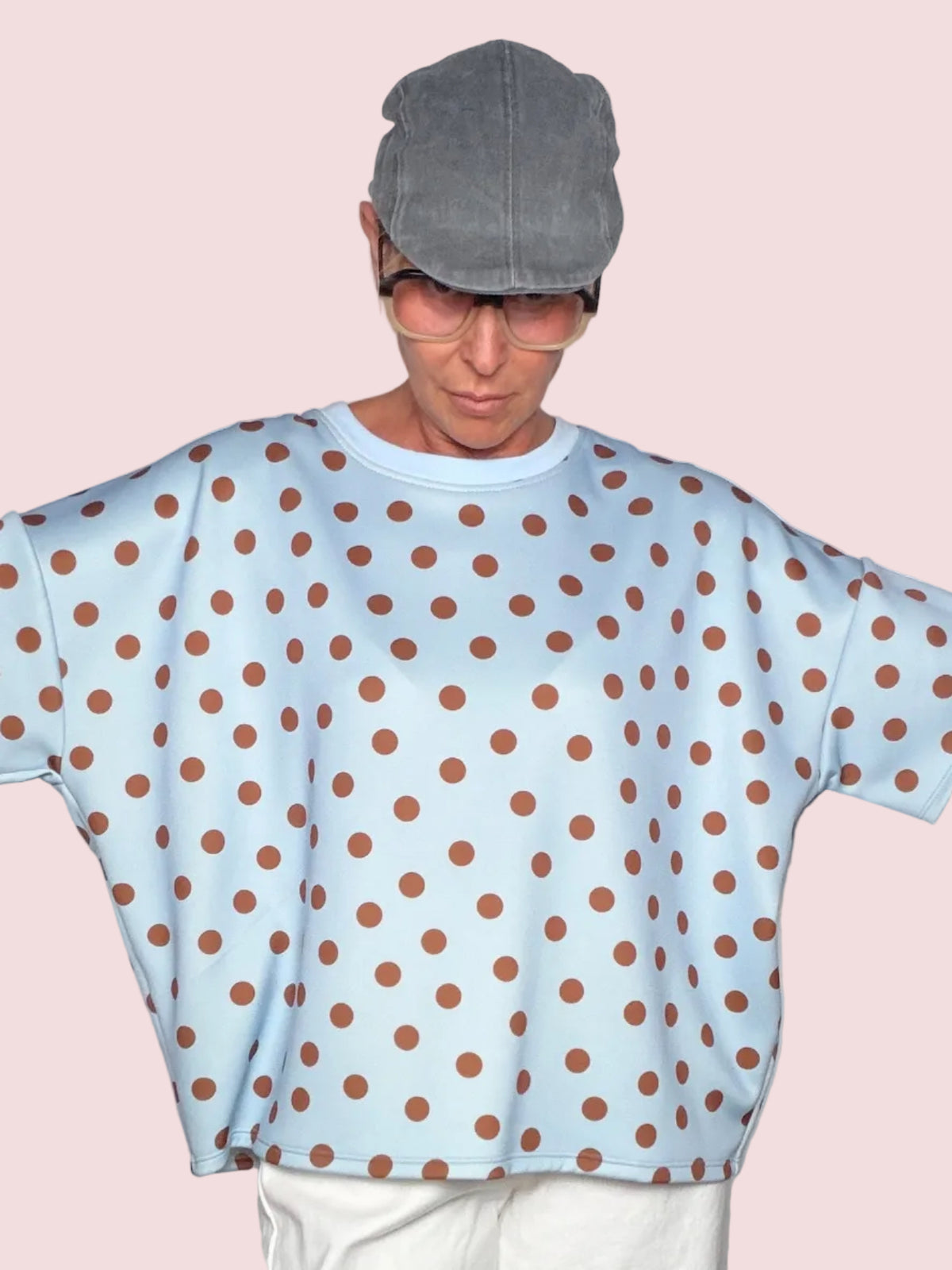 Felpa Oversize Pois Maxi Bicolor