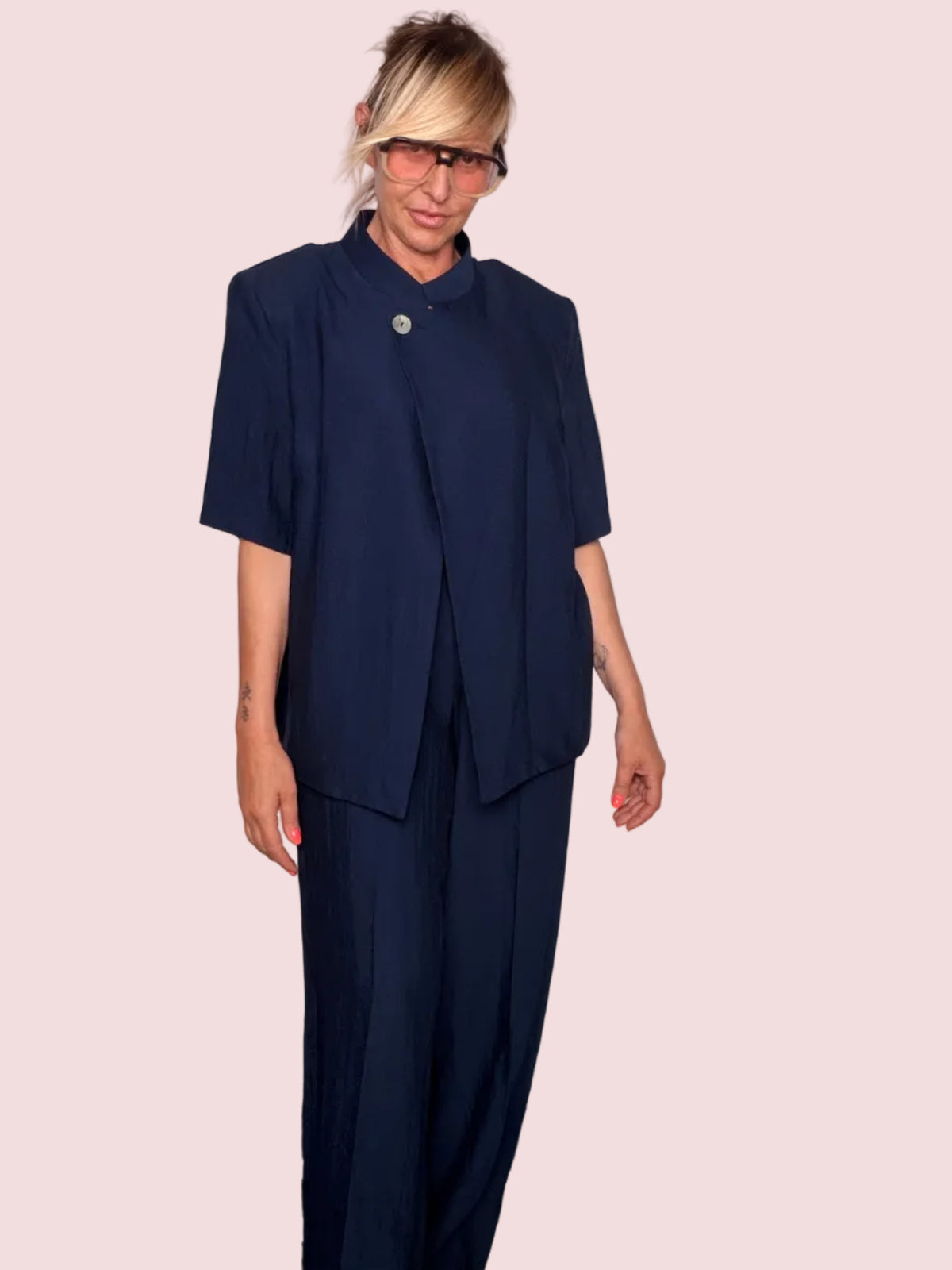 Completo Giacca Asimmetrica & Pantalone Wide Leg
