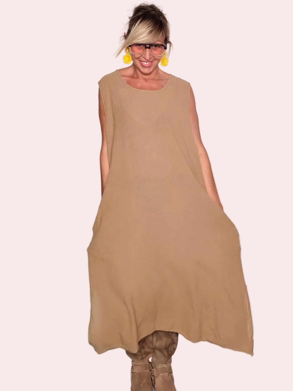Completo Due Pezzi Abito Maxi e Poncho Rete