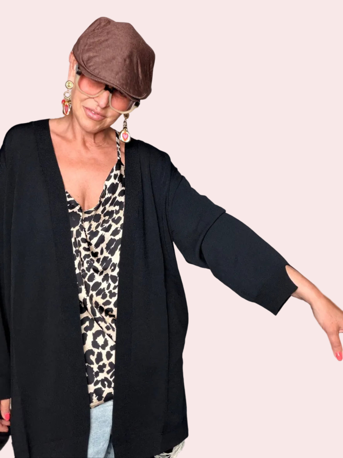 Cardigan Lungo Oversize — Nero