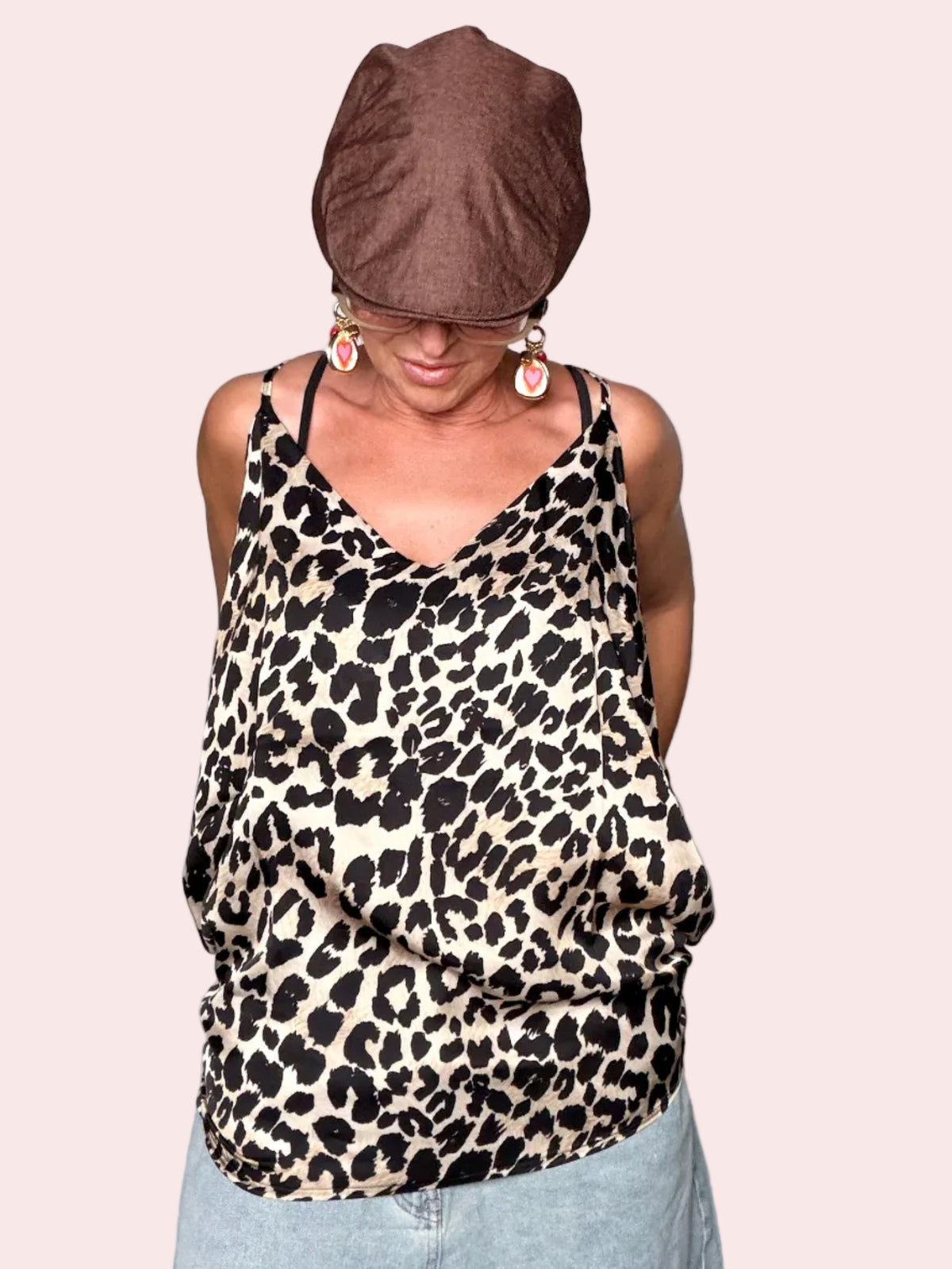 Top Canotta in Raso — Fantasia Leopardata