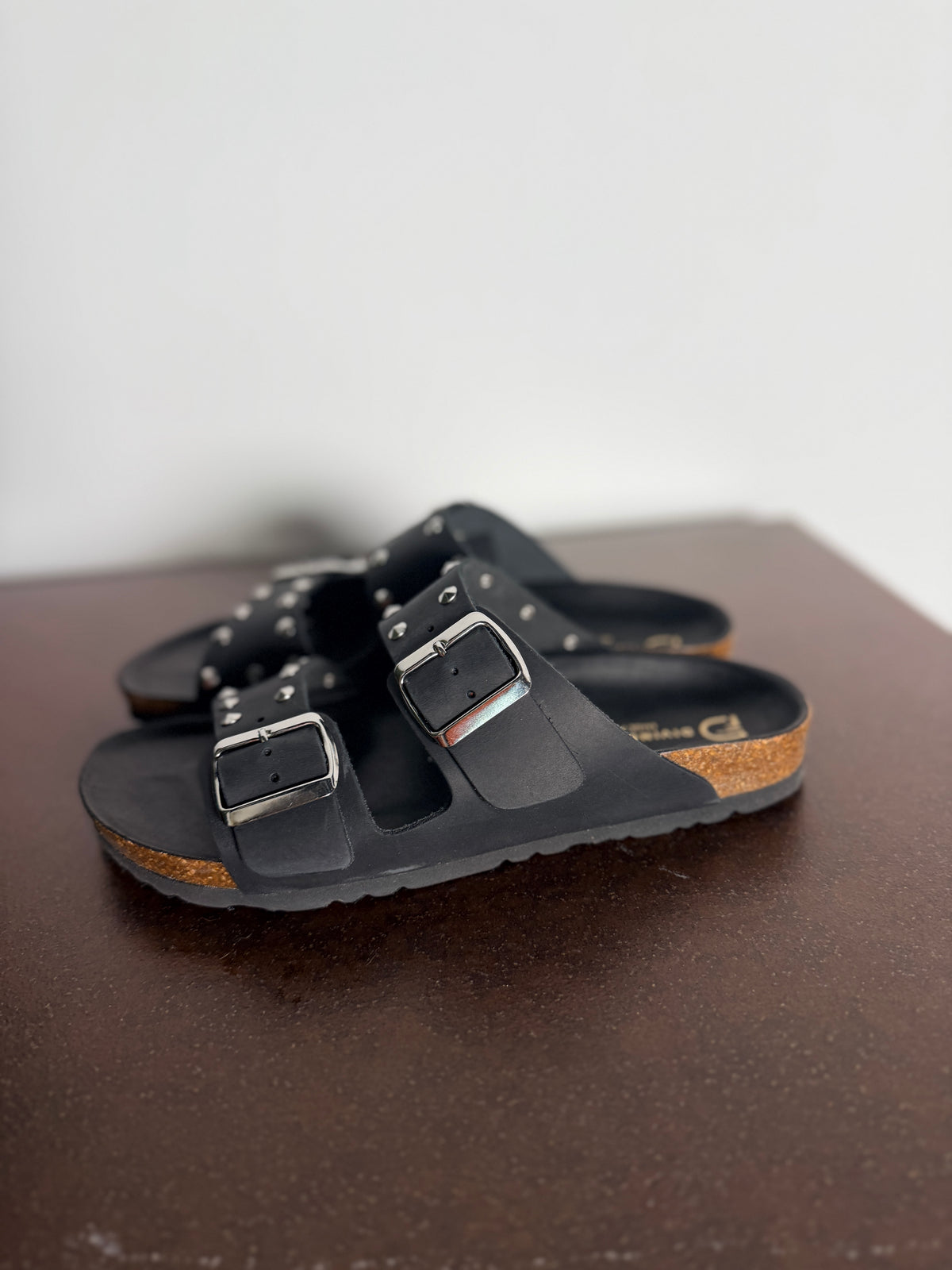 Ciabatte Doppia Fascia con Borchie — Suola Sughero | Divine Follie