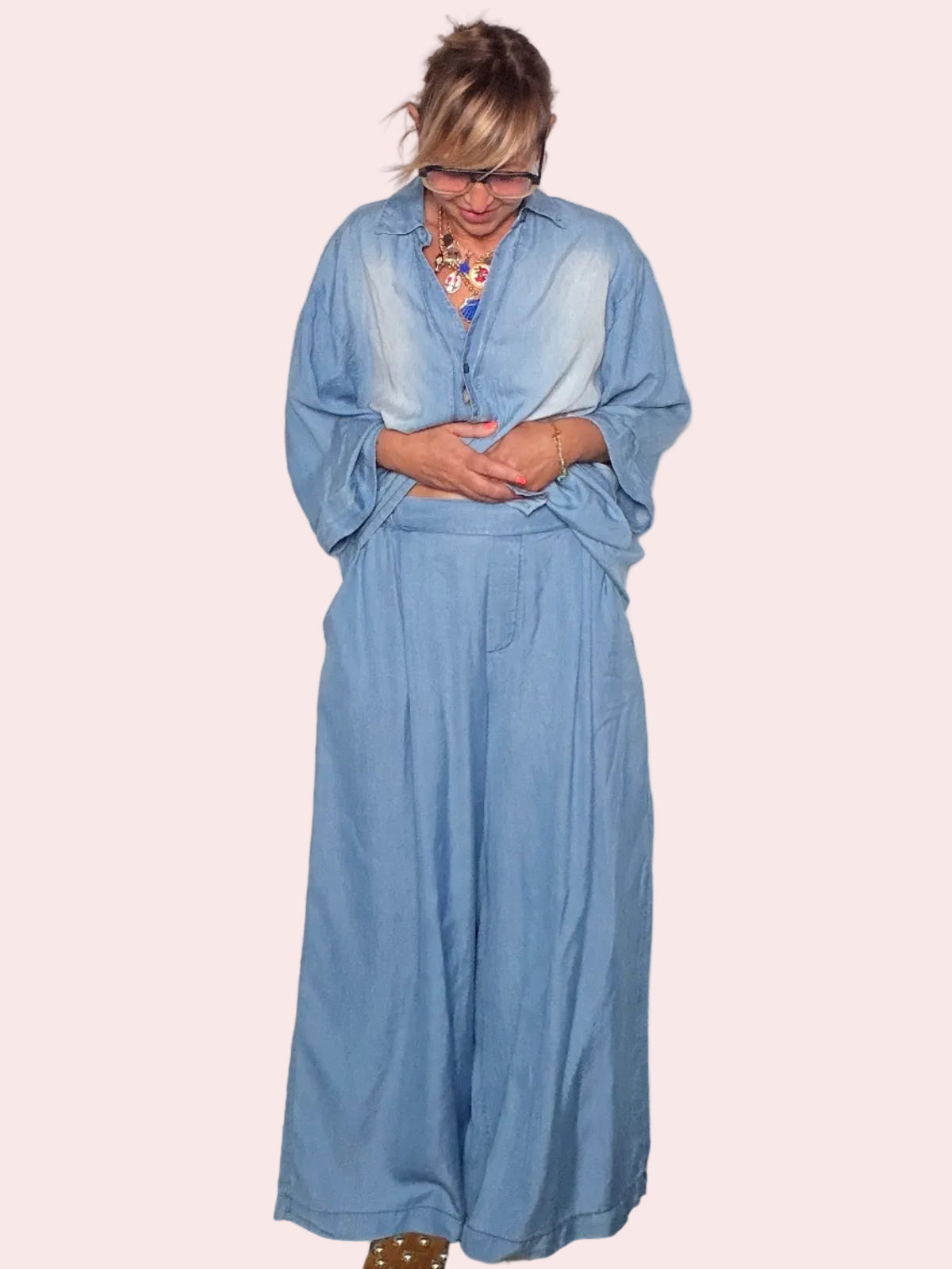 Pantalone chambray