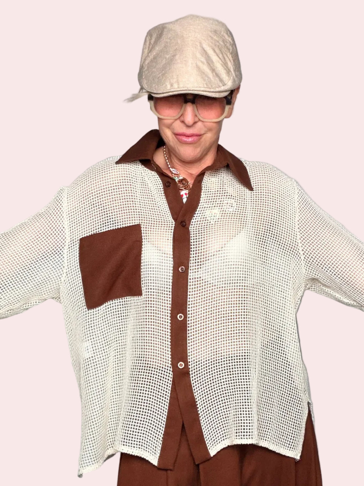 Camicia traforata oversize