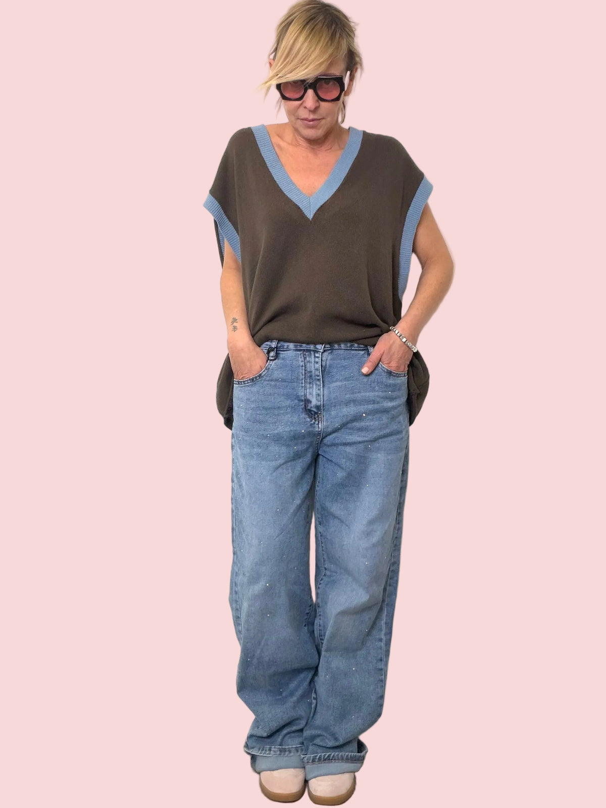 Jeans over con zirconi