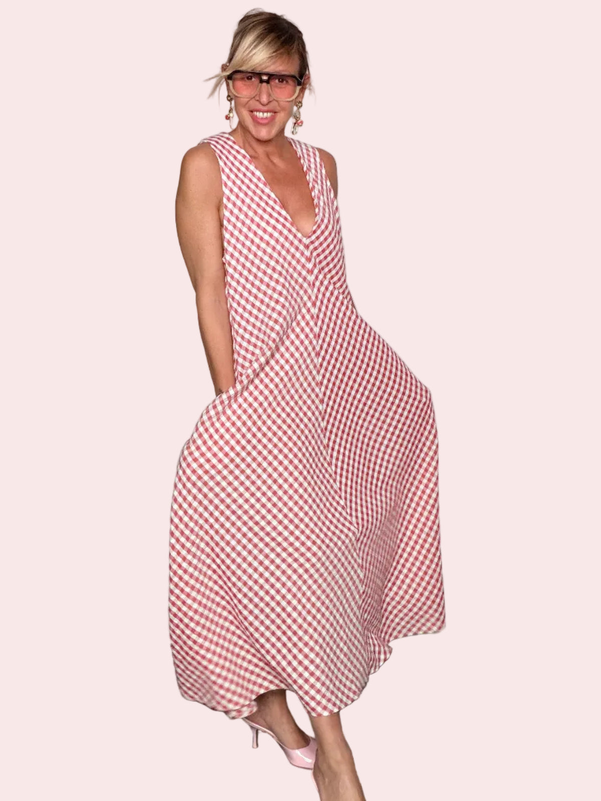 Abito Maxi Vichy Scollo V