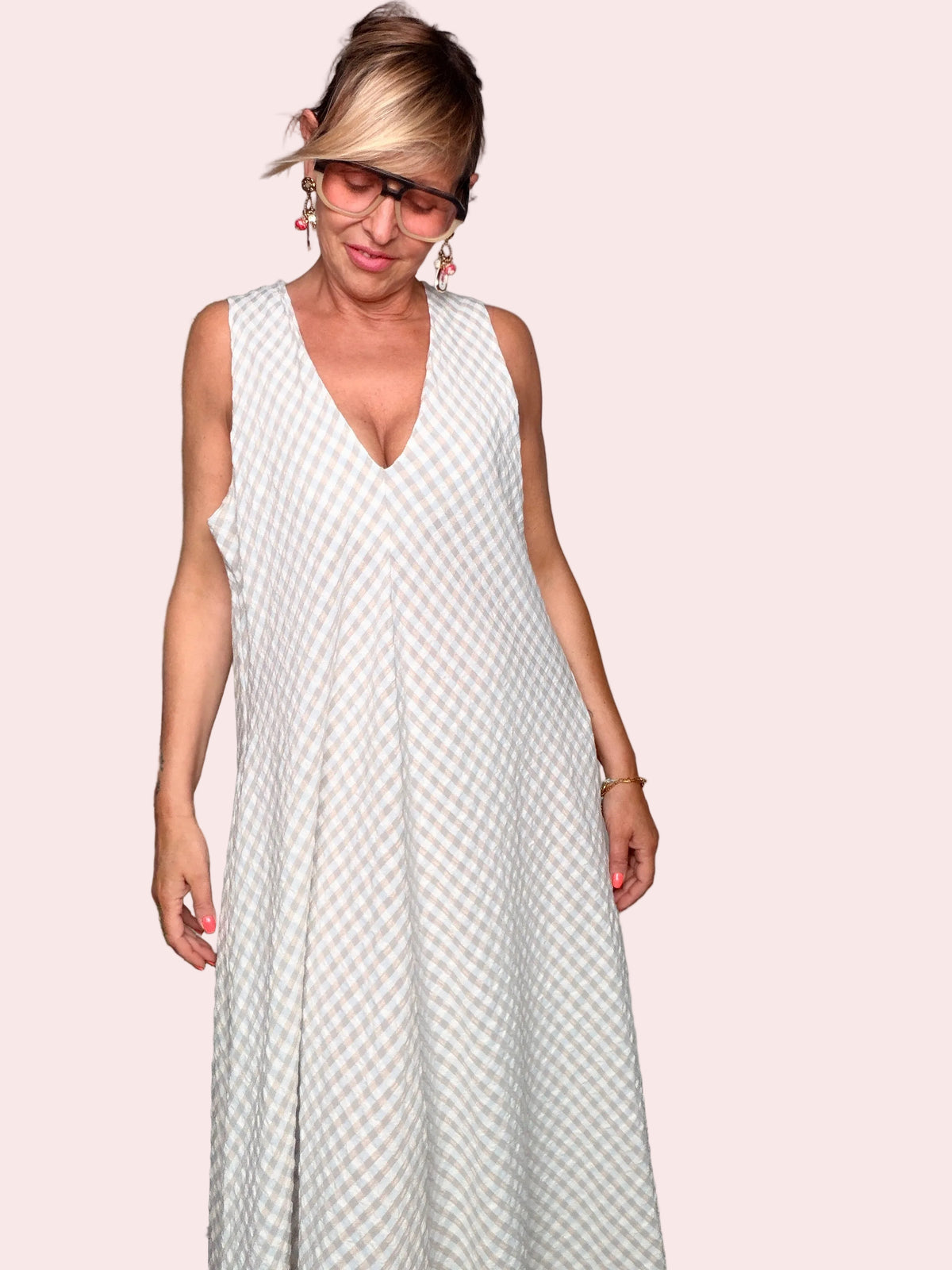 Abito Maxi Vichy Scollo V