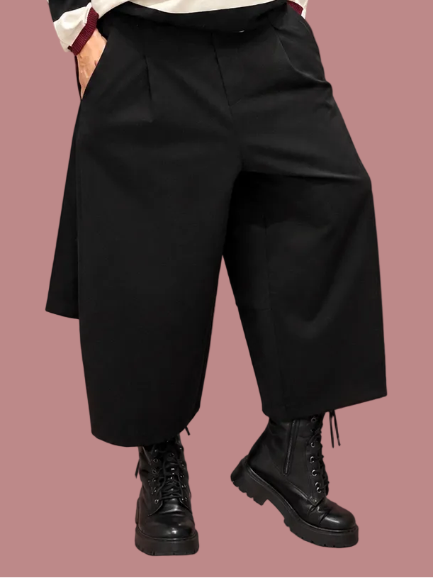 Pantalone crop a gamba ampia in punto Milano