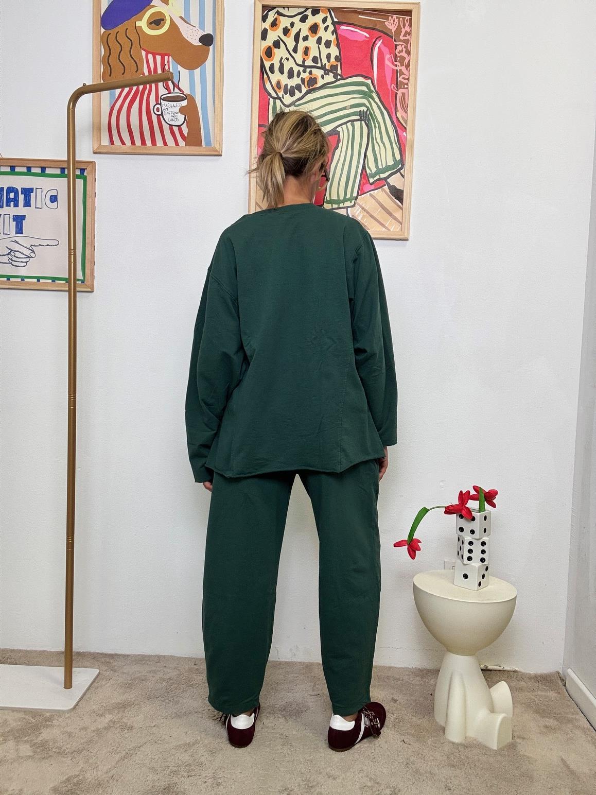 SUSY STAR - Completo Relax in felpa Chic, Comodo e Pronto allUso VERDE BOTTIGLIA ST50147/ VERDE BOTTIGLIA SUSY STAR