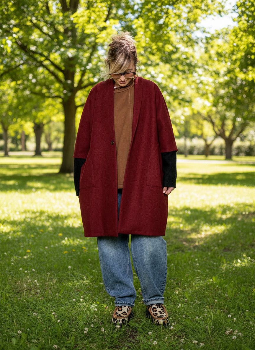 DEJA VU - CAPPOTTO OVERSIZE MONOBOTTONE VINO A25RH610/ VINO DEJA VU