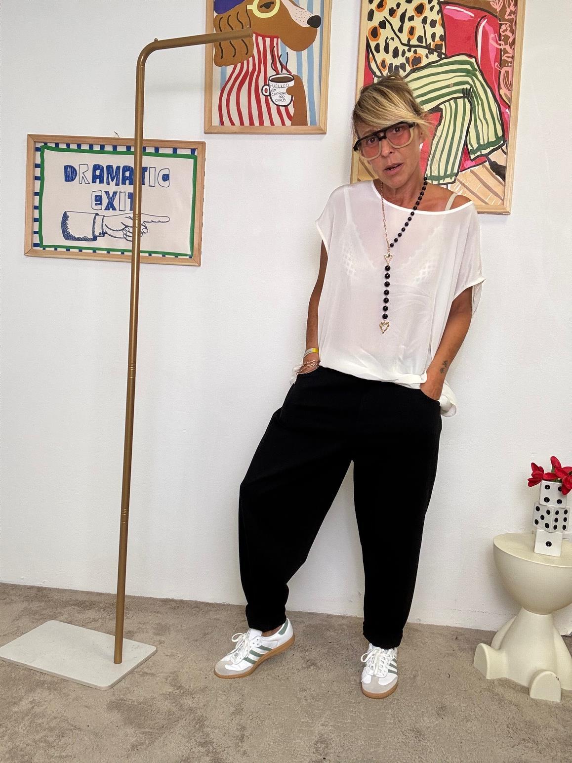 DEJA VU - Pantalone in Punto Milano Eleganza disinvolta e comfort da urlo A25UN201/ NERO DEJA VU