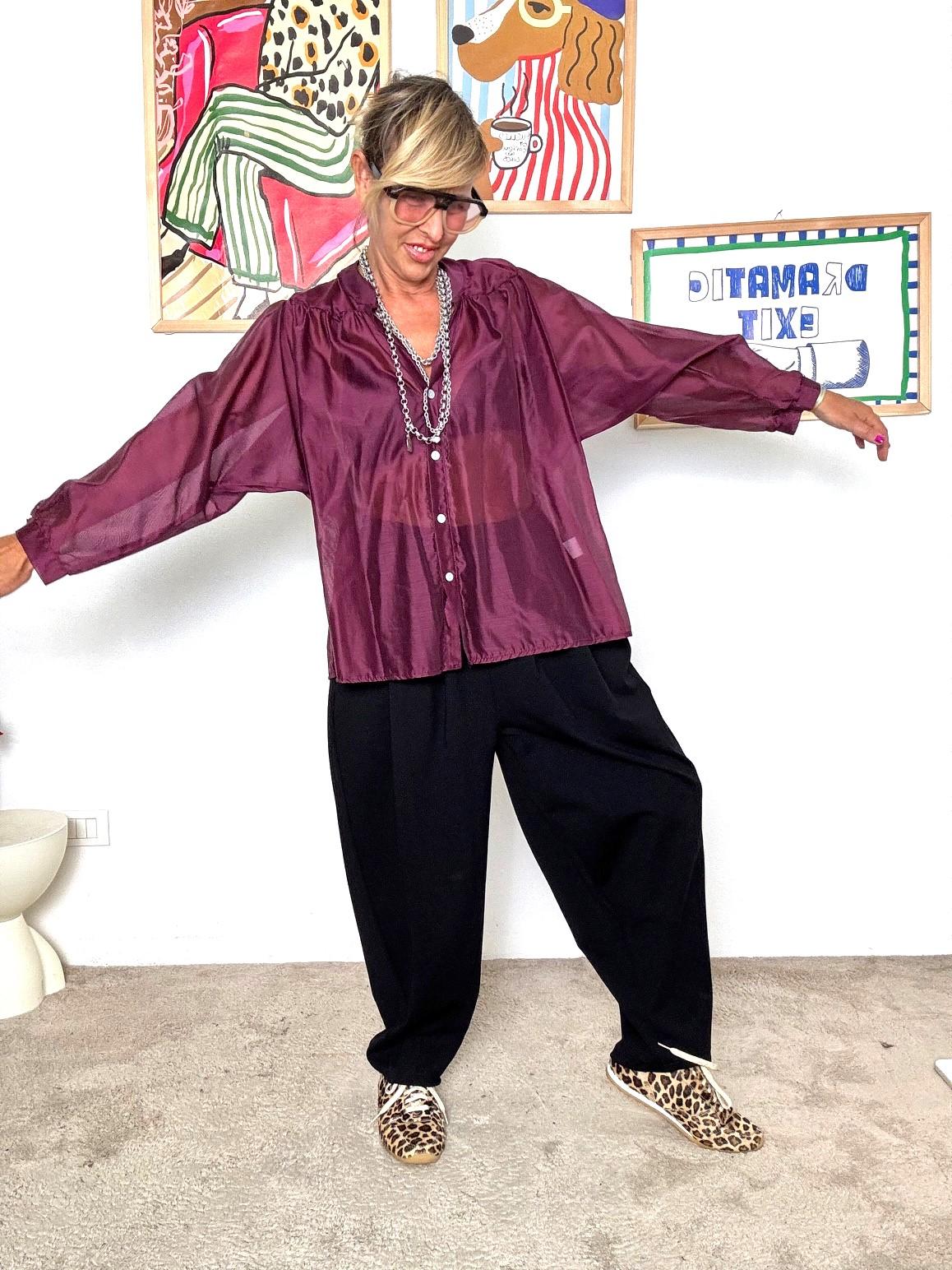 FEMALE - Camicia oversize donna bordeaux stile casual chic e leggero VINO 31626/ VINO FEMALE