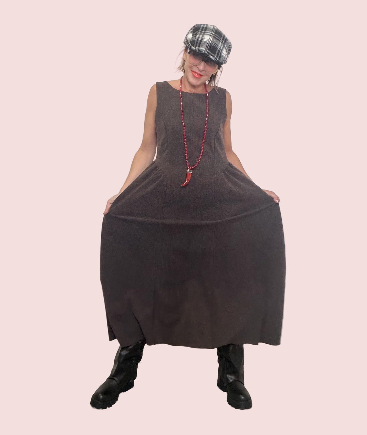 FEMALE - Abito Soft Swing Eleganza che ondeggia (senza pensarci troppo) 39135DCXW/ MORO FEMALE