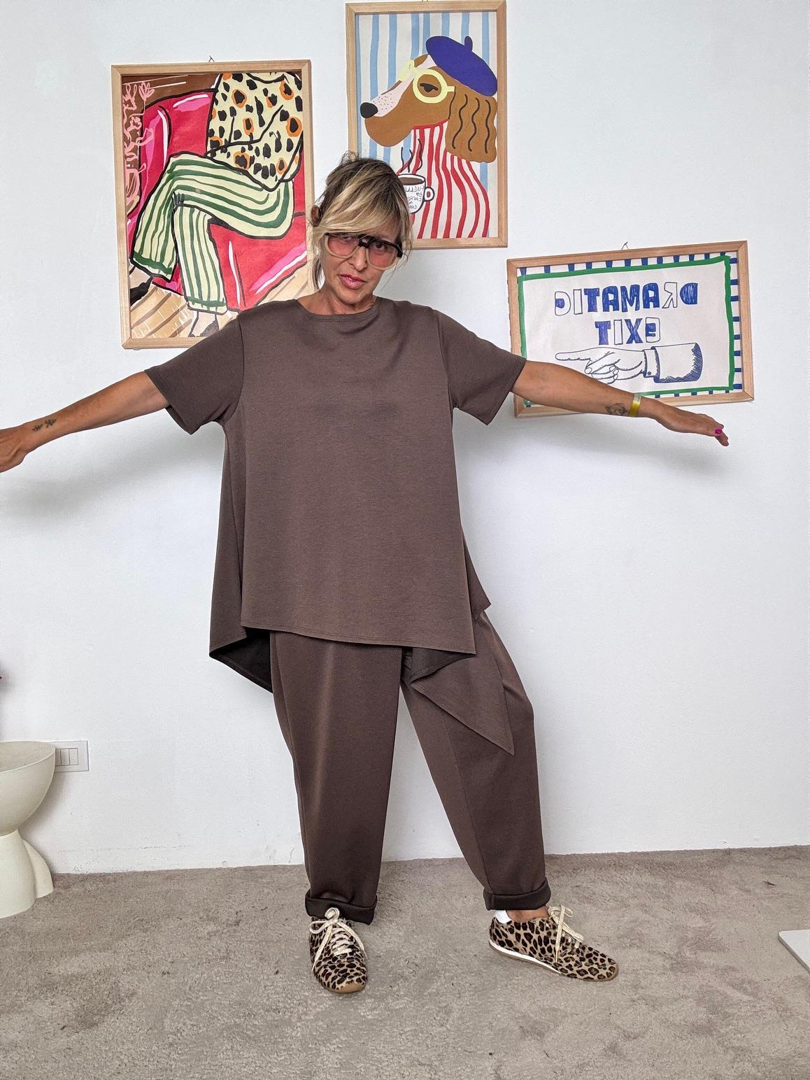 SUSY STAR - Completo donna marrone stile comfy chic e moderno moro STLS12091690/ MORO SUSY STAR