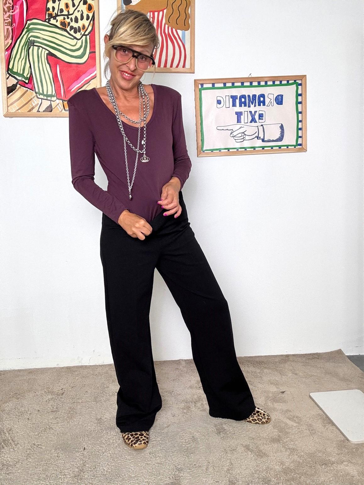 SUSY STAR - Body donna nero a maniche lunghe elegante, versatile e femminile VINO ST25776/ VINO SUSY STAR