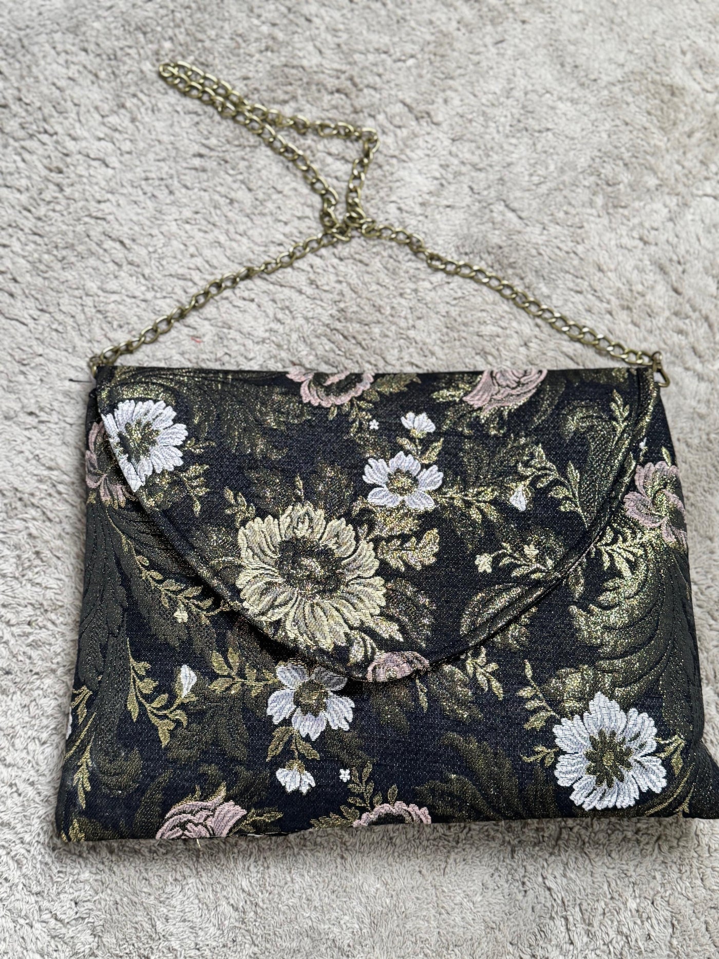 SUSY MIX- Borsa donna a tracolla in tessuto floreale Piccola, elegante, indimenticabile NERO 524B25/ NERO SUSY MIX