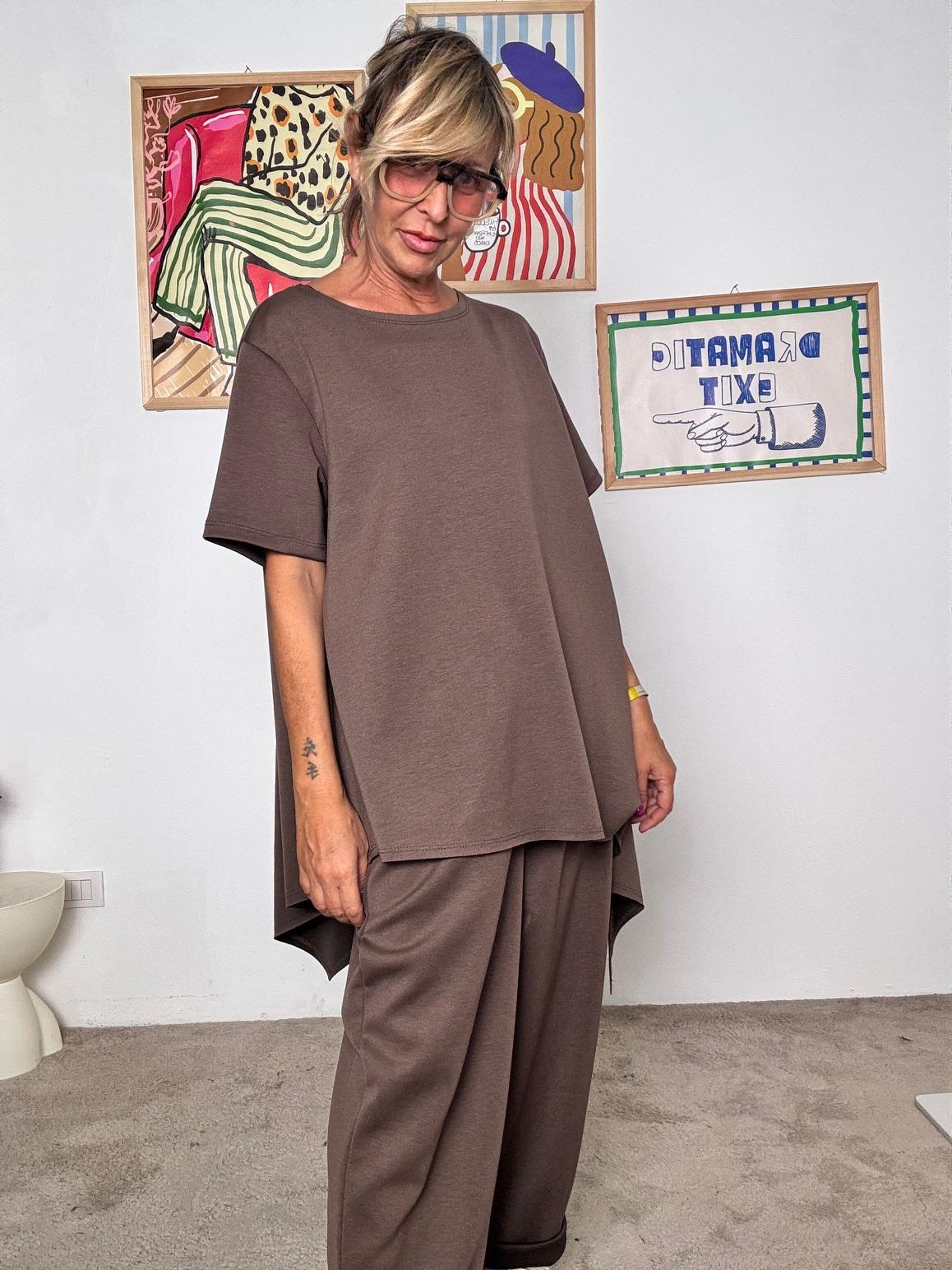 SUSY STAR - Completo donna marrone stile comfy chic e moderno moro STLS12091690/ MORO SUSY STAR