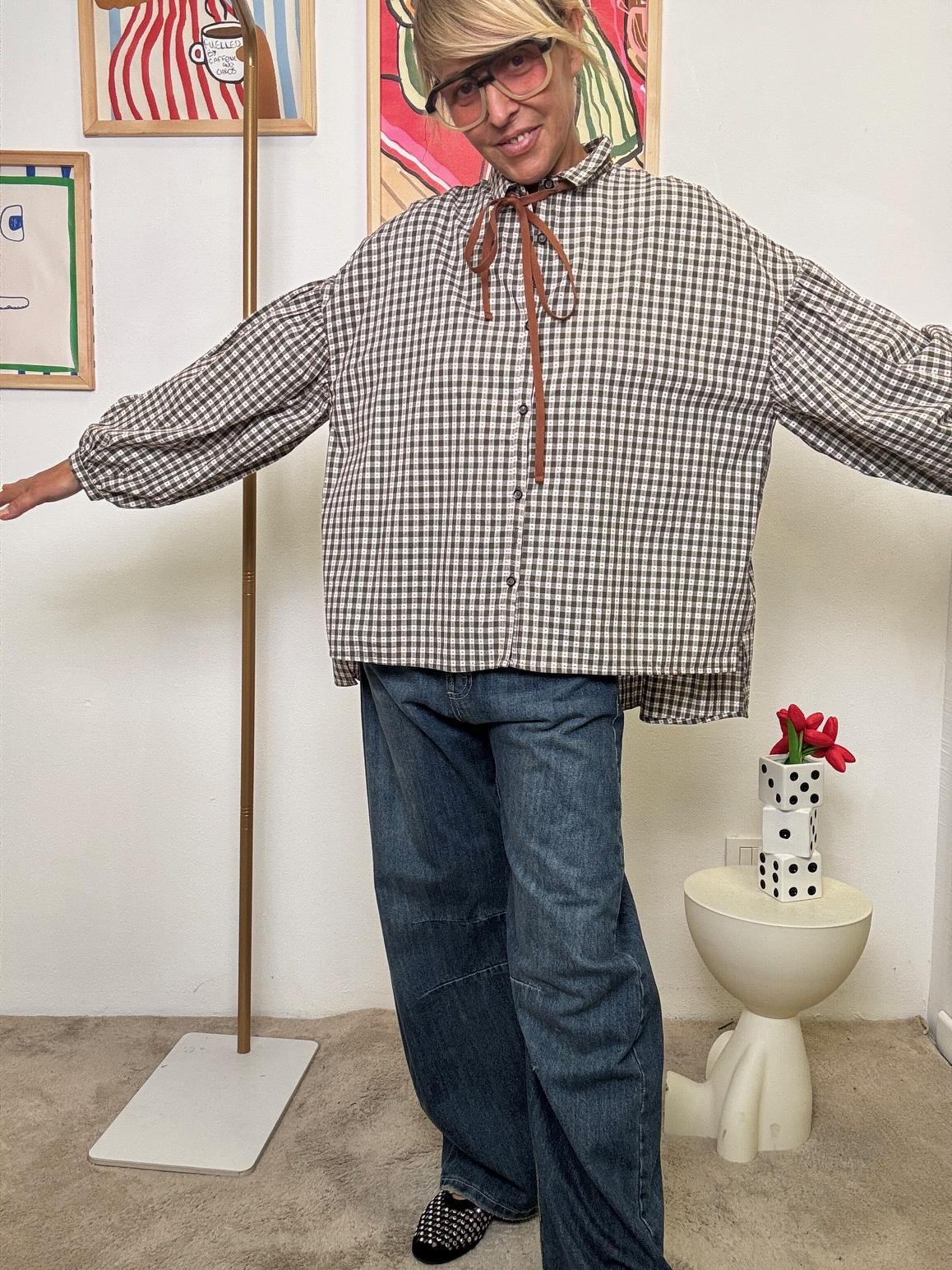 FEMALE - Camicia Bistrot Poetico Il quadretto che ti cambia la giornata MILITARE WM2518/ MILITARE FEMALE