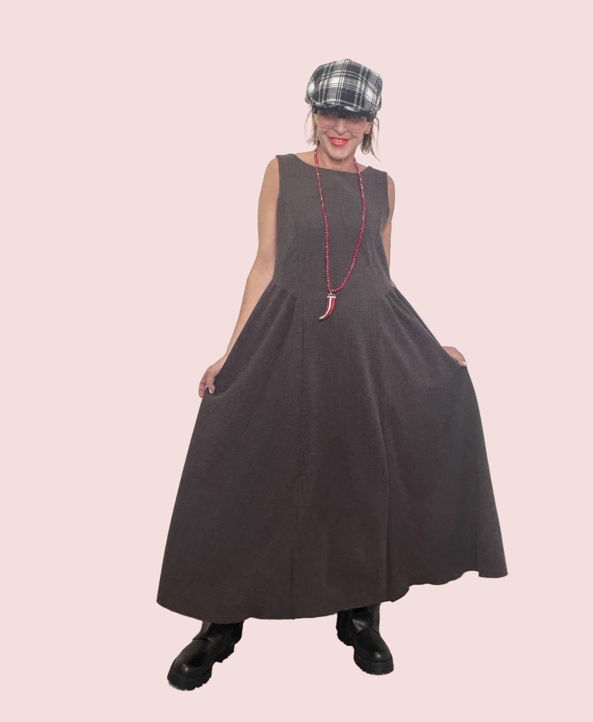 FEMALE - Abito Soft Swing Eleganza che ondeggia (senza pensarci troppo) 39135DCXW/ MORO FEMALE