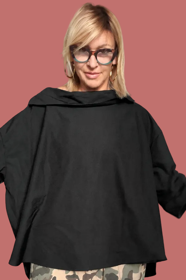 Maglia in nero, con modella e resto della foto invariati