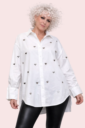 Camicia Over Cuori Chic