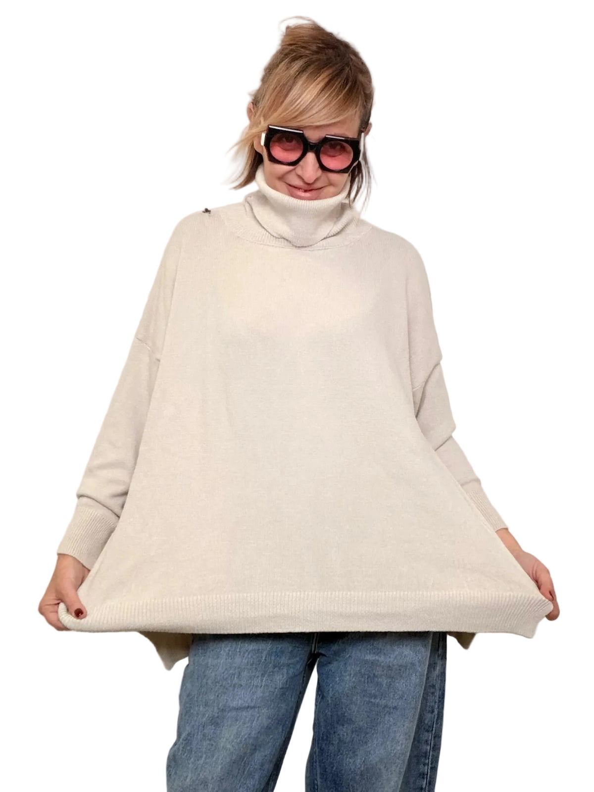 DEJA VU - Maglia Over Dolcevita Morbida