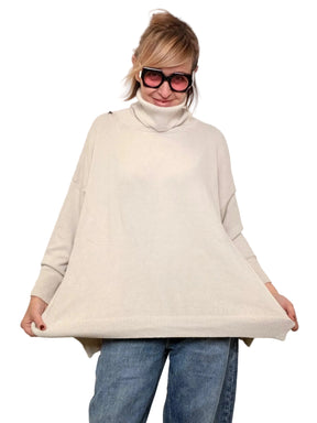 DEJA VU - Maglia Over Dolcevita Morbida