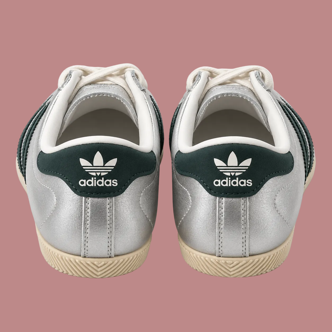 Sneakers Adidas Paris argento con dettagli verde scuro