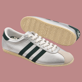 Sneakers Adidas Paris argento con dettagli verde scuro