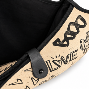 Borsa Mini Batman Garage B.Florence in camoscio con stampa graffiti