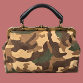 Borsa B.Florence mimetica con tracolla e chiusura vintage