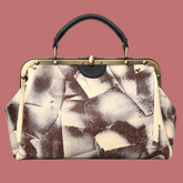 Borsa Female Ink Brown con fantasia astratta e chiusura vintage