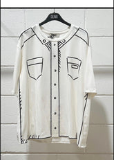 T-shirt con disegno camicia