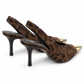 Décolleté animalier Divine Follie con punta dorata