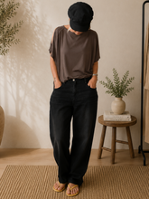 Jeans Barrel Over Nero