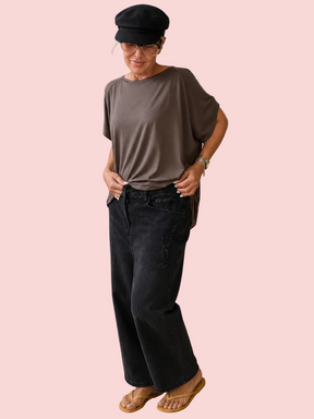 Jeans Barrel Over Nero