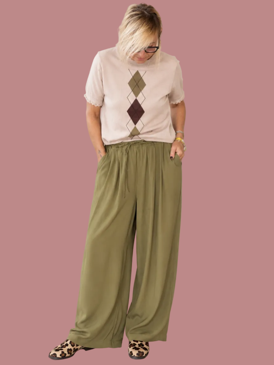 Pantalone Over con Pince e coulisse