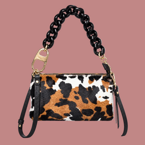Borsa in pelle F2-MYB-3029S-H01 Cognac/Black