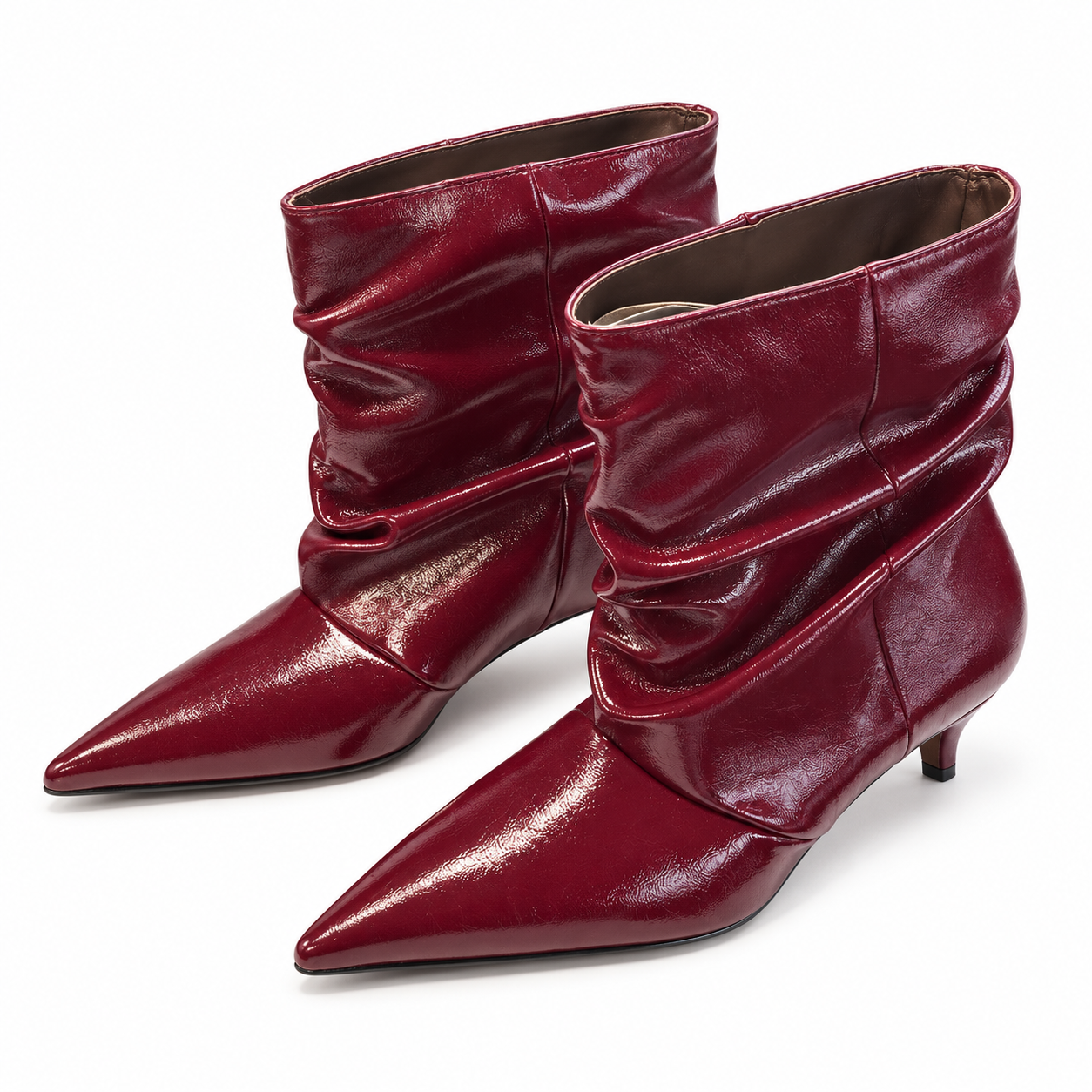 Tronchetto Ecopelle Slouchy con Kitten Heel