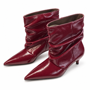 Tronchetto Ecopelle Slouchy con Kitten Heel