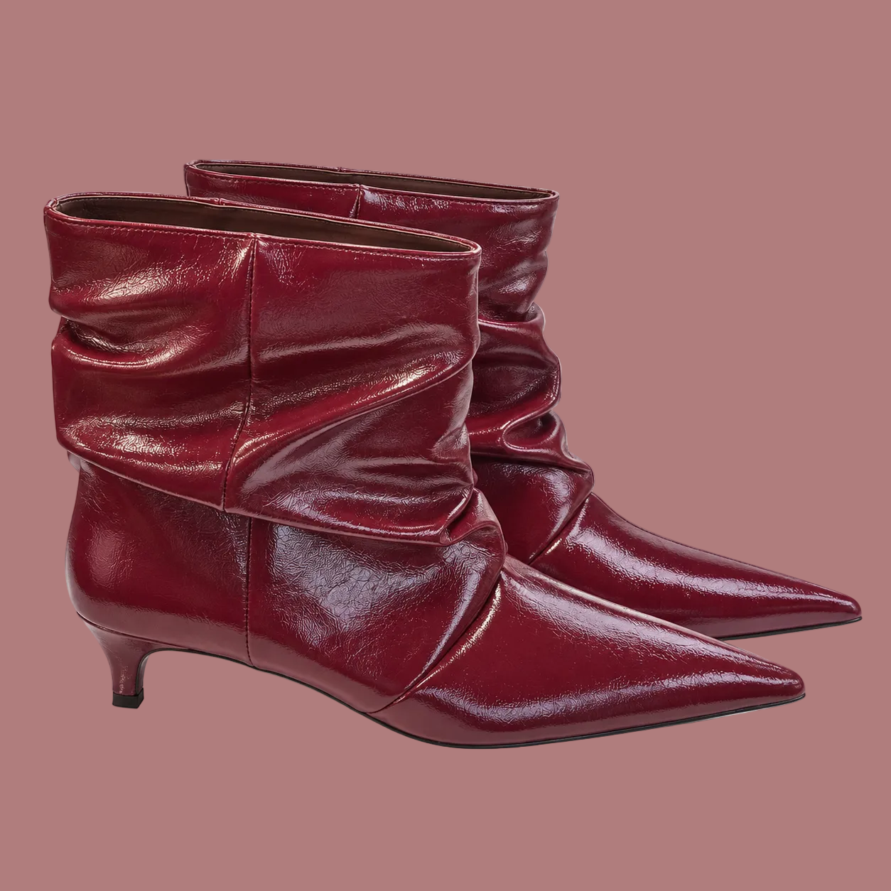 Tronchetto Ecopelle Slouchy con Kitten Heel