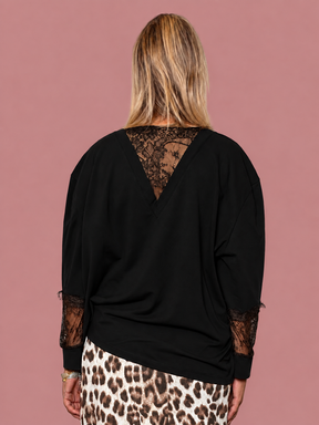 Maglia con maniche e dettaglio in pizzo