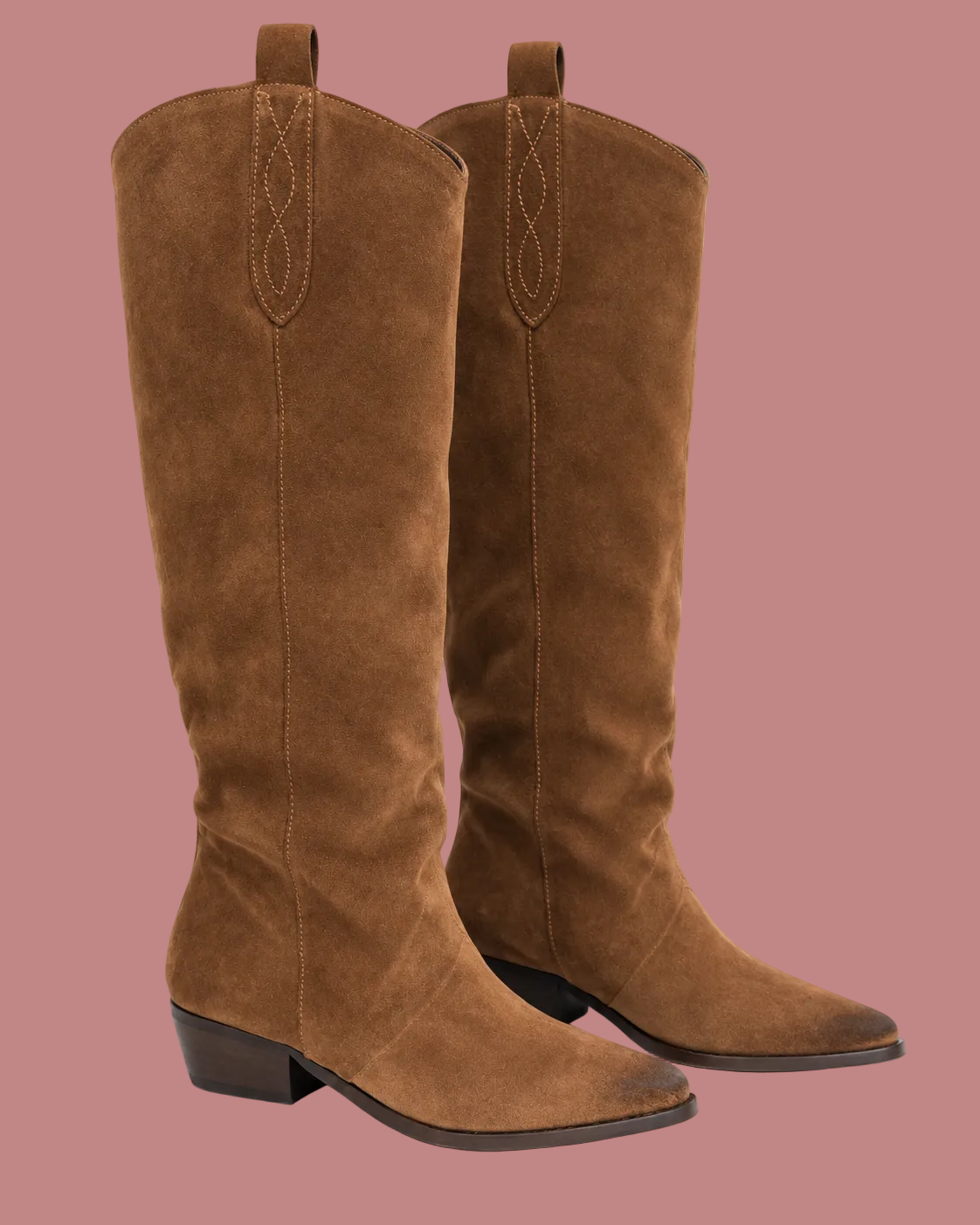 Stivale texano alto in camoscio