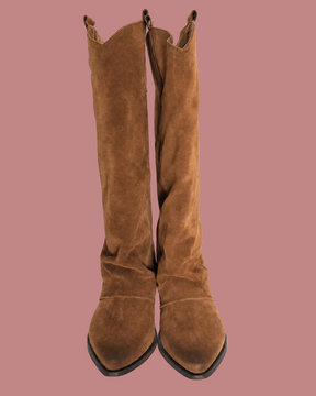 Stivale texano alto in camoscio